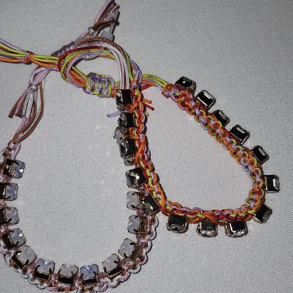 Bracelet set of 2 On 34th friendship style with faux stones